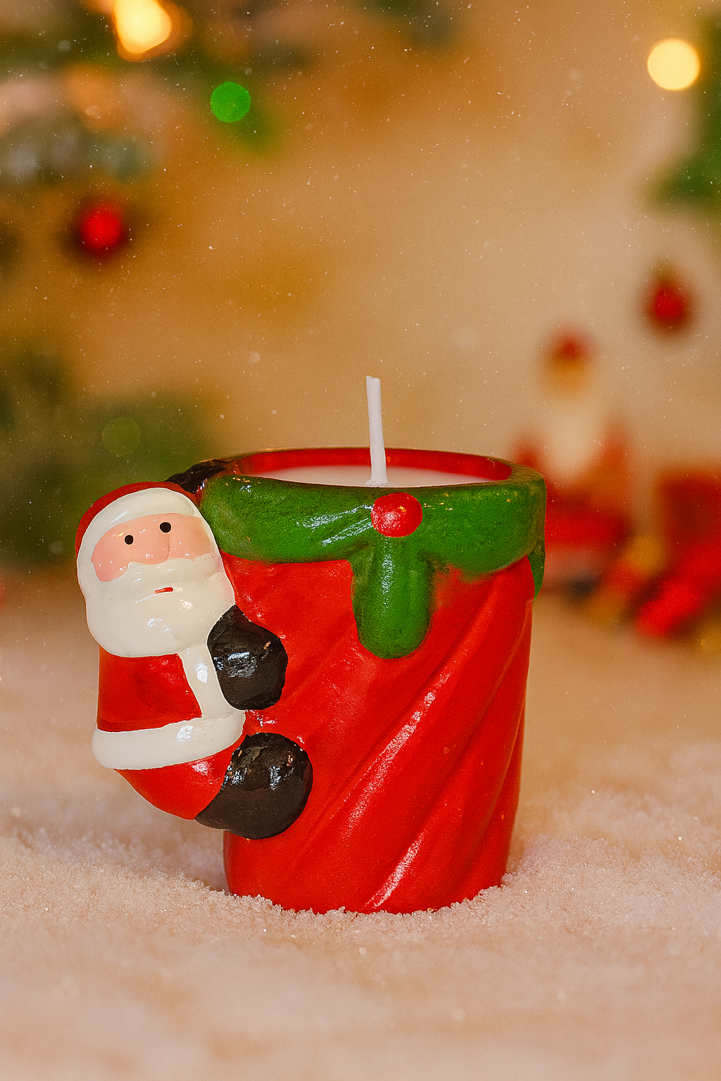 Santa Stocking Candle Holder